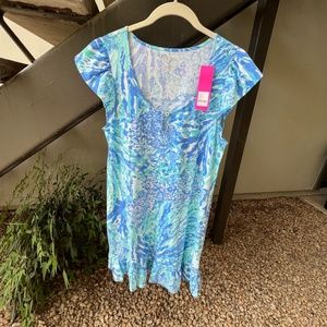 Lily Pulitzer Rejina Dress-Blue Haven-size L